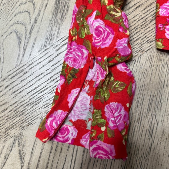 Zara Women's Medium Floral Rose Puff Long Sleeve Corset Crop Top Blouse - Picture 6 of 8